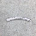 38mm x 4mm Silver Brushed Long Curved Tube (with 2mm Hole) Plated Copper Component  - Sold in Packs of 10 (600-SV)