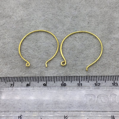 18k Gold Overlay 32mm Hammered Hoop with Outside Loop - High Quality Earring Finding - Four Pairs Per Pack (Eight Pieces Total)