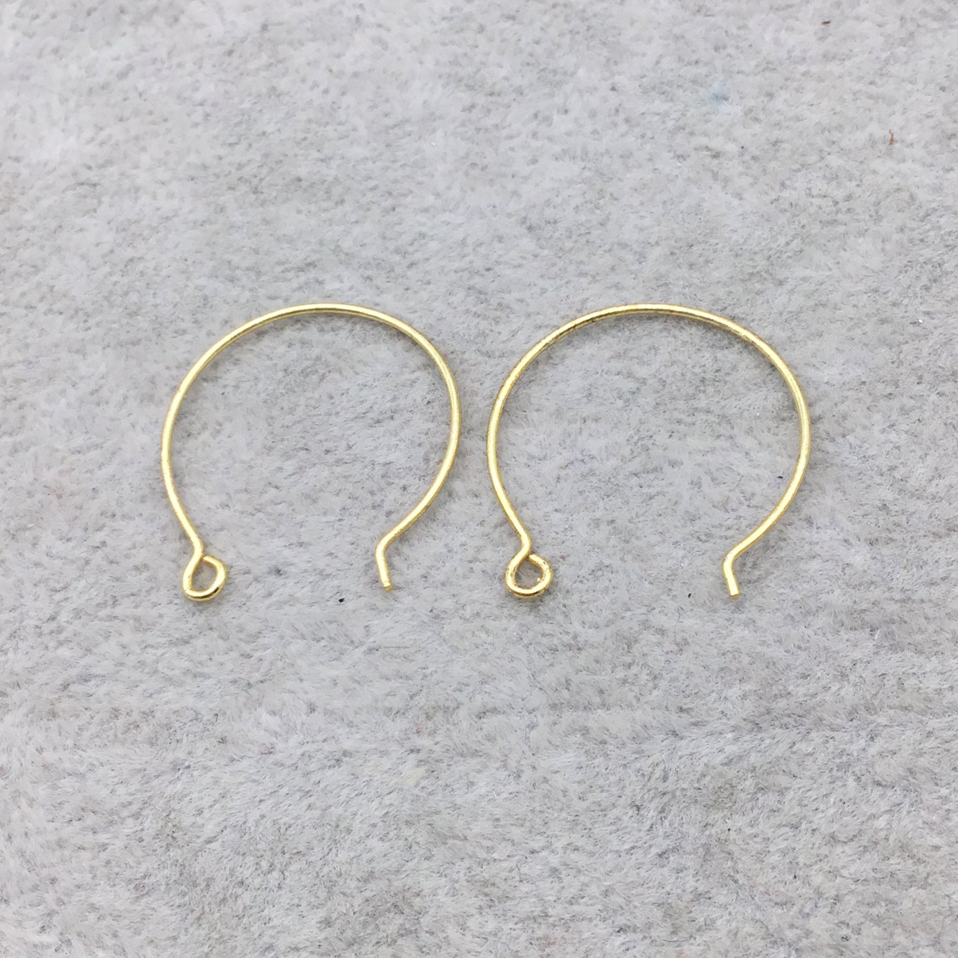 18k Gold Overlay 27mm Hoop with Outside Loop - High Quality Earring Finding - Six Pairs Per Pack (Twelve Pieces Total)