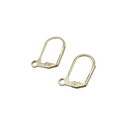 10mm x 17mm - 18k Gold Overlay Lever Back with Loop - High Quality Earring Finding - Four Pairs Per Pack (Eight Pieces Total)