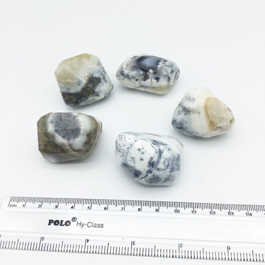 45-50mm Large Faceted Dendritic Opal Nugget Bead - Sold Individually, Randomly Chosen - High Quality Hand-Cut Indian Semi-Precious Gemstone