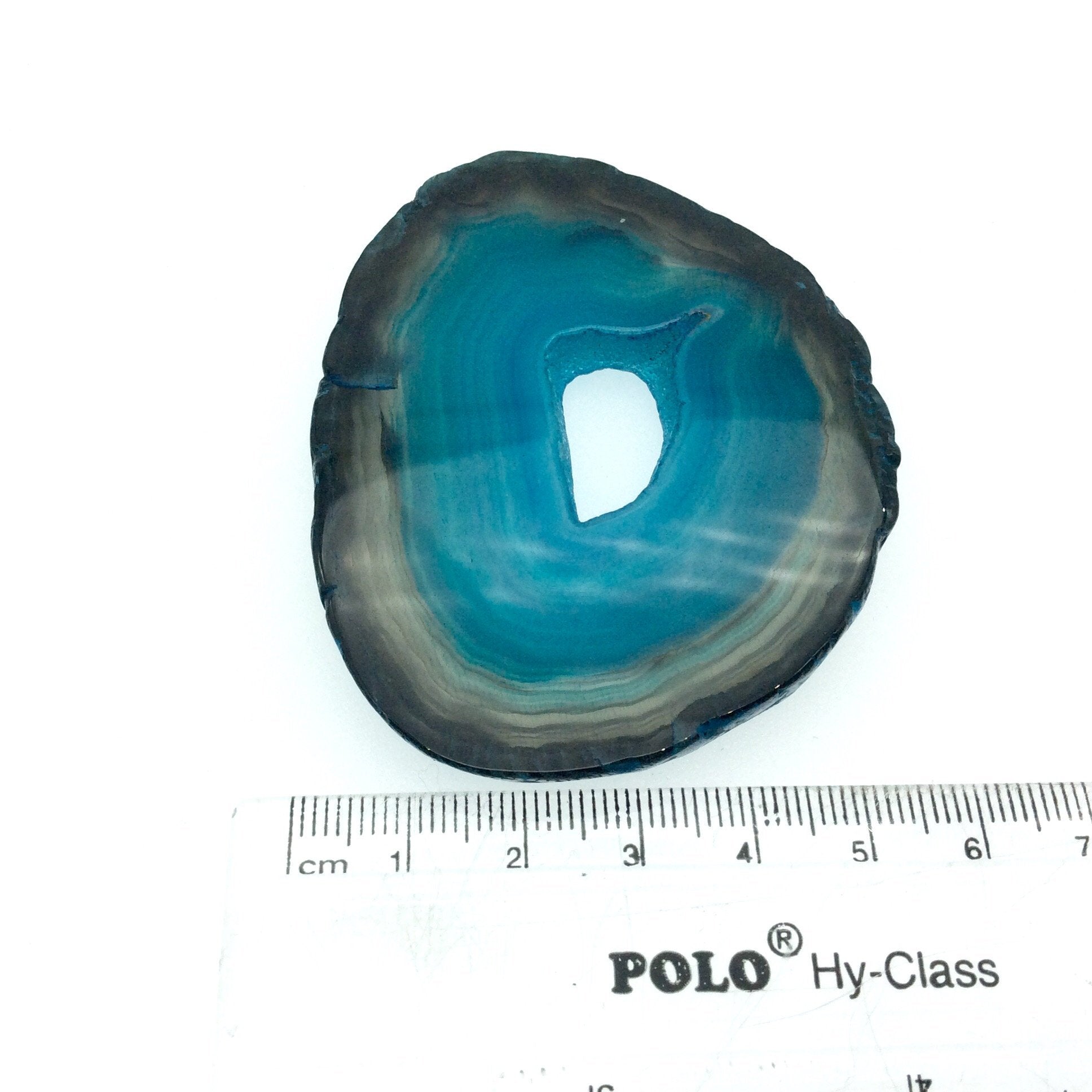 OOAK Large Freeform Shaped UNDRILLED Open Aqua Blue/Green Agate Druzy "CHTA2" Slice Focal Pendant - 55mm x 70mm, Sold As Shown