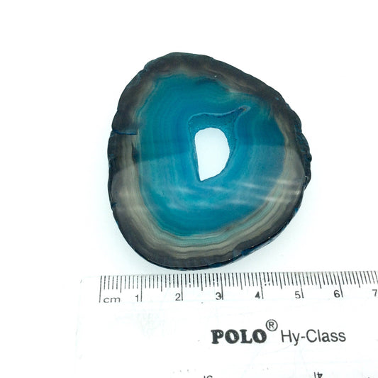 OOAK Large Freeform Shaped UNDRILLED Open Aqua Blue/Green Agate Druzy "CHTA2" Slice Focal Pendant - 55mm x 70mm, Sold As Shown
