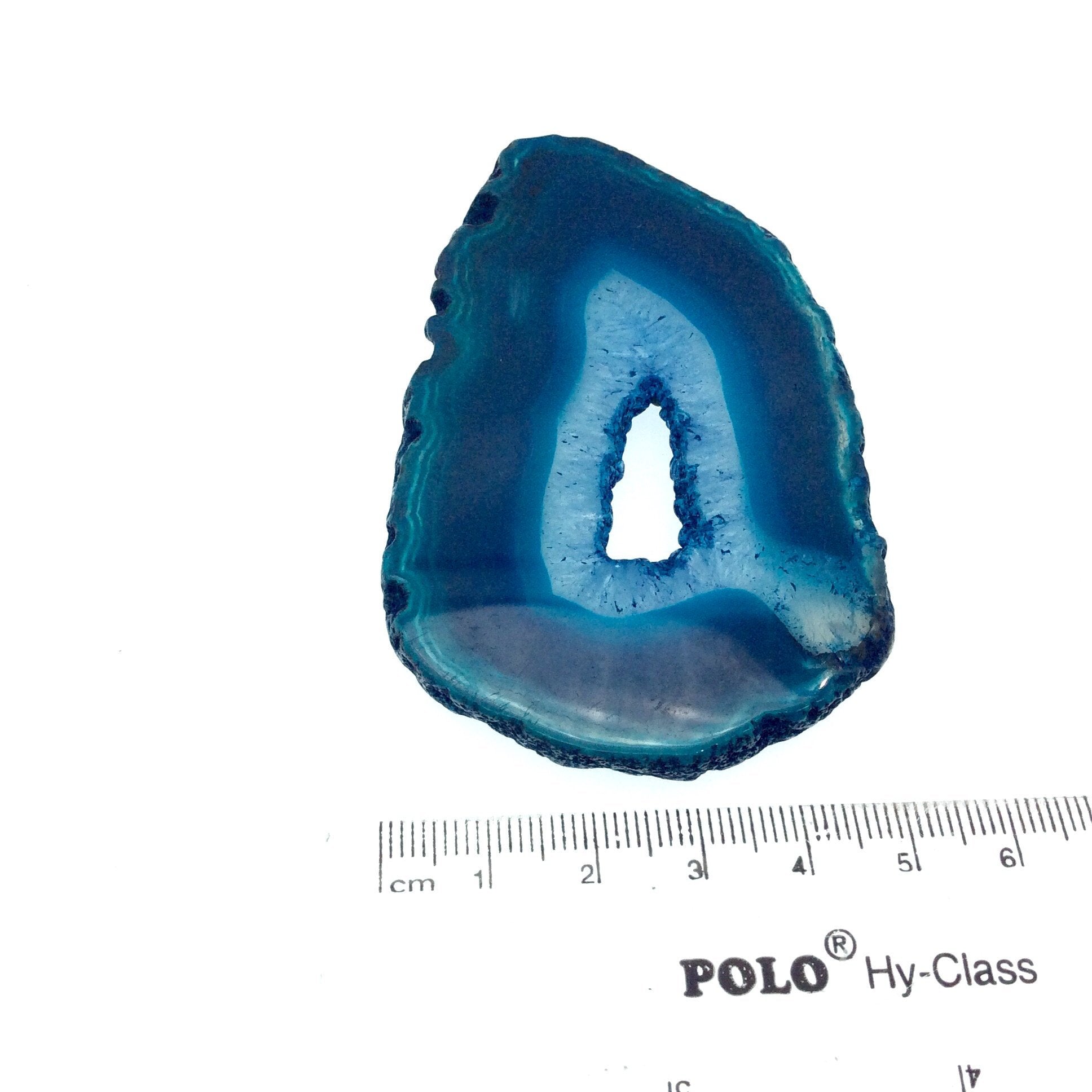 OOAK Large Freeform Shaped UNDRILLED Open Aqua Blue/Green Agate Druzy "CHTA9" Slice Focal Pendant - 50mm x 80mm, Sold As Shown