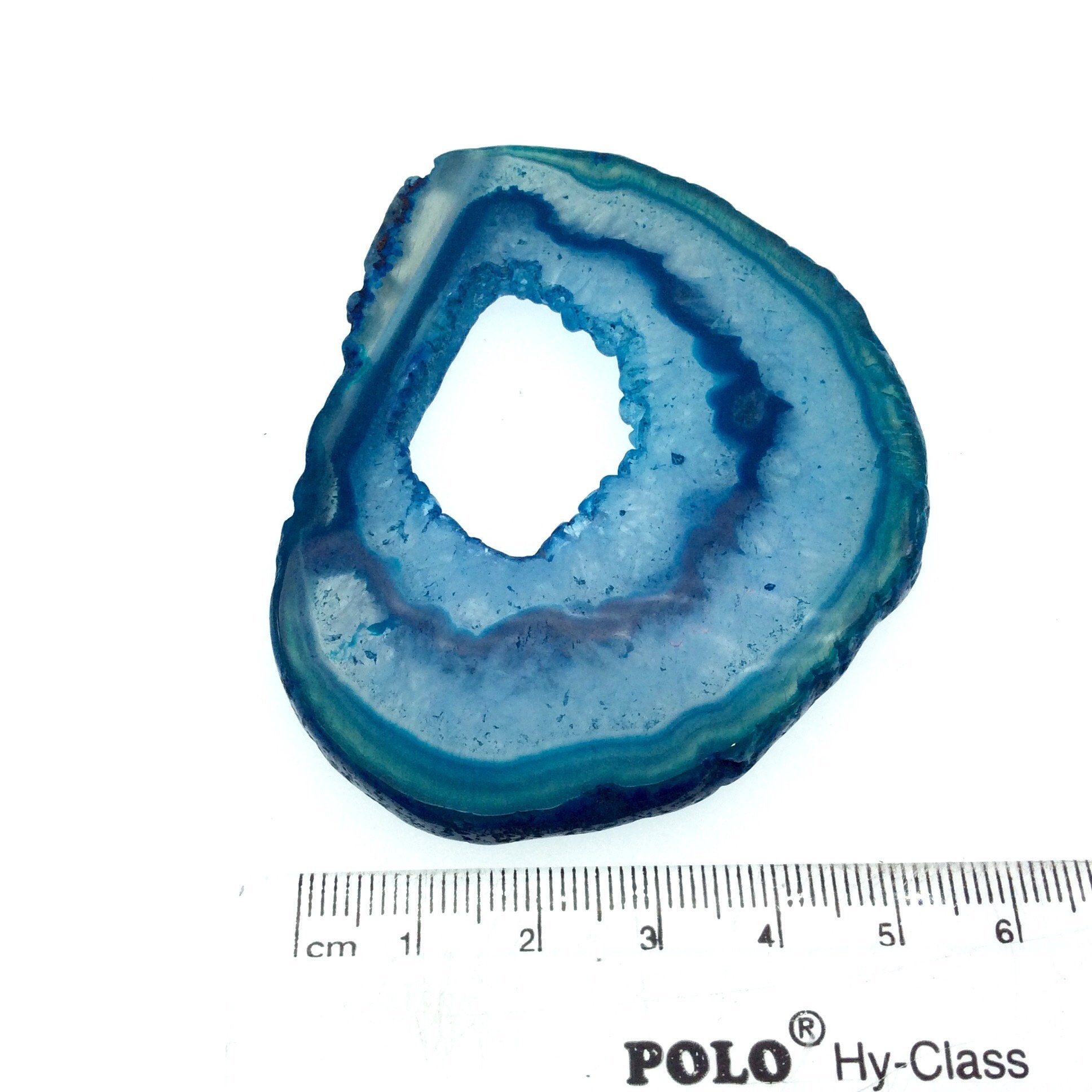 OOAK Large Freeform Shaped UNDRILLED Open Aqua Blue/Green Agate Druzy "CHTA10" Slice Focal Pendant - 60mm x 70mm, Sold As Shown