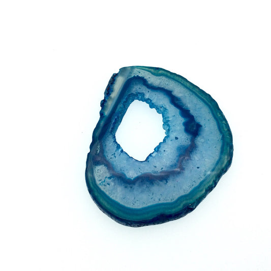 OOAK Large Freeform Shaped UNDRILLED Open Aqua Blue/Green Agate Druzy "CHTA10" Slice Focal Pendant - 60mm x 70mm, Sold As Shown