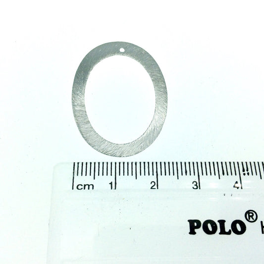 25mm x 33mm Gunmetal Brushed Finish Thick Open Oval Shaped Plated Copper Components - Sold in Pre-Counted Bulk Packs of 10 Pieces - (627-GM)