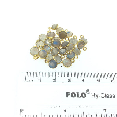 Labradorite Bezel | Single Gold Vermeil Faceted Natural Freeform Half Moon Shaped Pendant  - Measuring 5mm x 6mm - Sold Individually