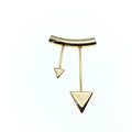 Gold Plated Tube Pendant - with Triangle Embellishments - Measuring 25mm x 38mm with 5mm Hole - Sold Individually, Chosen at Random
