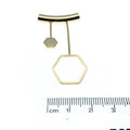 Gold Plated Tube Pendant - with Hexagon Embellishments - Measuring 25mm x 45mm with 5mm Hole - Sold Individually, Chosen at Random