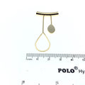 Gold Plated Tube Pendant - with Teardrop Embellishments - Measuring 25mm x 50mm with 5mm Hole - Sold Individually, Chosen at Random
