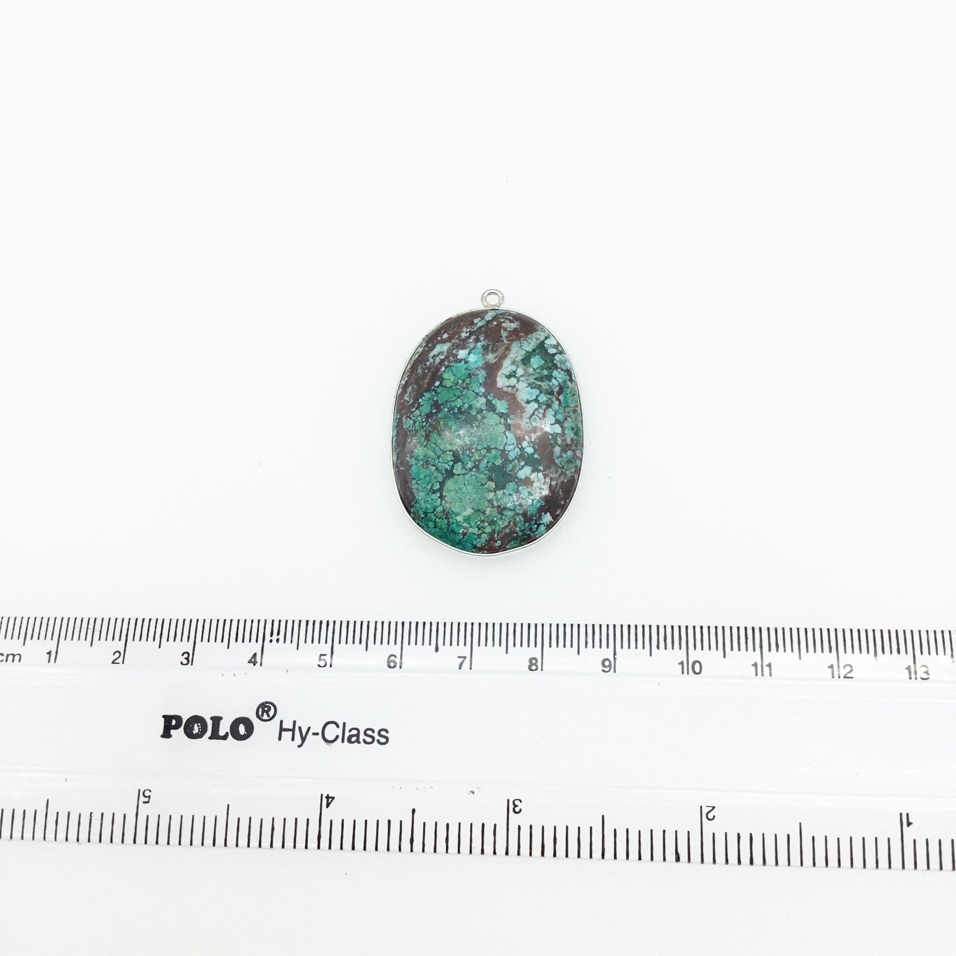 OOAK Silver Plated Stabilized Brazilian Turquoise Freeform Shaped Bezel Pendant "BTS5" - ~ 27mm x 38mm - Sold Individually , As Pictured