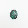 OOAK Silver Plated Stabilized Brazilian Turquoise Freeform Shaped Bezel Pendant "BTS5" - ~ 27mm x 38mm - Sold Individually , As Pictured