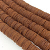 15mm Cinnamon Brown Colored Suede Leather Heishi/Disc Beads with 2mm Holes - 7.5" Strand (Approx. 50 Beads) - Sold by the Strand