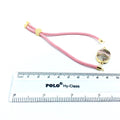 Pink Half Finished Cord Bracelet with Gold Plated Tree of Life Sliding Stopper Bead - 115mm Single Cord Length, 8mm Stopper Bead