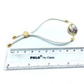 White Half Finished Cord Bracelet with Gold Plated Tree of Life Sliding Stopper Bead - 115mm Single Cord Length, 8mm Stopper Bead