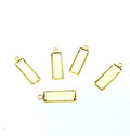 Gold Vermeil Faceted Cut Stone Rectangle Shaped Lemon (Lab Created) Quartz Bezel Pendant- Measuring 5mm x 15mm - Sold Per Piece