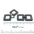 Large Gunmetal Plated Cubic Zirconia Encrusted/Inlaid Square Shaped Copper Clasp Components - Measuring 24mm x 42mm