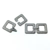 Large Silver Plated Cubic Zirconia Encrusted/Inlaid Square Shaped Copper Clasp Components - Measuring 24mm x 42mm