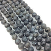 8mm Natural Larvakite Smooth Finish Round/Ball Shaped Beads with 2.5mm Holes - 7.75" Strand (Approx. 25 Beads) - LARGE HOLE BEADS