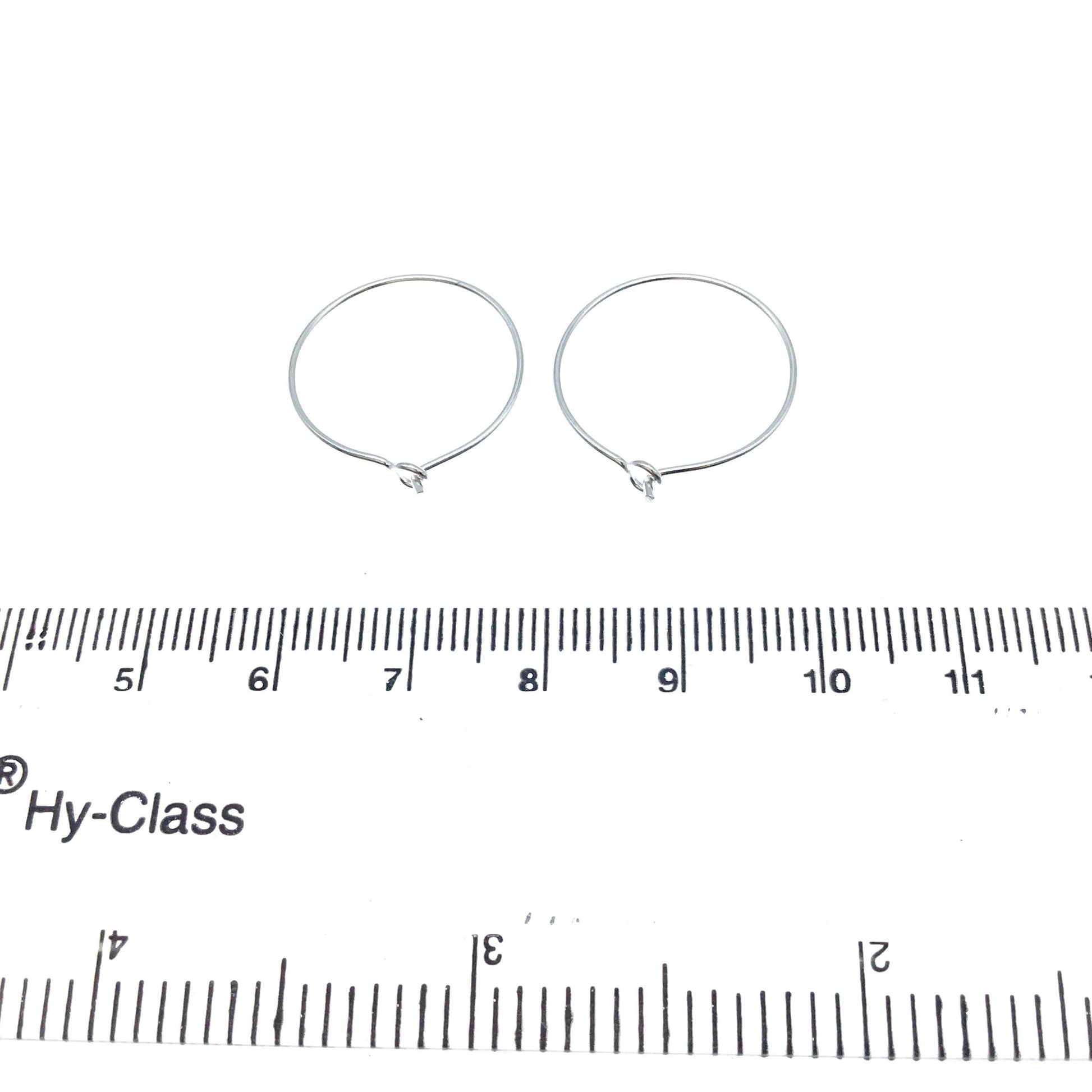 20mm x 20mm - Silver Plated Copper Circle Shaped - High Quality Earring Wire - 16 Pairs Per Pack (32 Pieces Total)