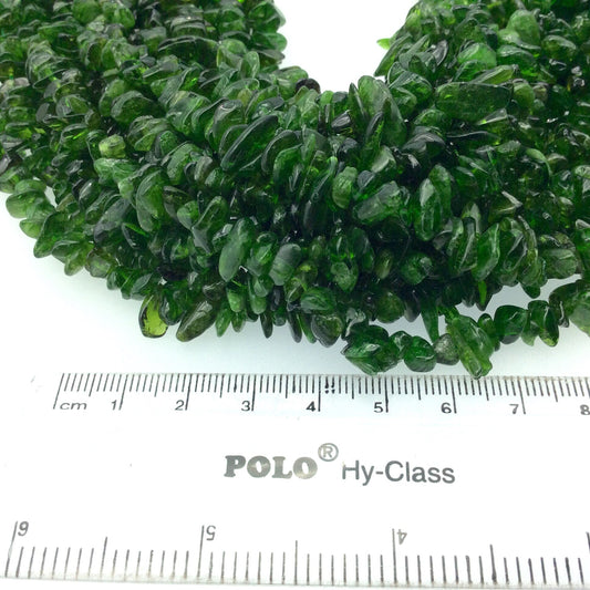 Green Tourmaline Stick Beads - 15" Strand (Approximately 140 Beads) - Measuring 2-5mm x 8-15mm - Natural Semi-Precious Gemstone