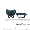Gunmetal Plated CZ Cubic Zirconia Inlaid Green Butterfly Bolo Slide Copper - Measures 23mm x 28mm, Approx. - Sold Individually, RANDOM