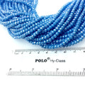Chinese Crystal 3mm x 4mm Faceted Opaque Periwinkle Blue Glass Rondelle Beads - 12.75" Strand (Approximately 100 Beads) - Sold by the Strand