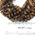 8mm Faceted Yellow Tiger Eye Lantern Shape Beads - 14.5" Strand (Approximately 50 Beads) - Natural Hand-Strung Gemstone Bead Strand