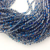 3mm x 4mm Matte Finish Faceted Transparent Clear/Purple/Blue Crystal Rondelle Shaped Beads - 19" Strand (Approx. 150Beads)