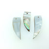 1 1/4" Iridescent White/Off White Natural Abalone Shell Tooth/Tusk Shaped Pendant - Measuring 13mm x 36mm, Approximately