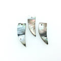 1 1/4" Iridescent Gray/White Natural Abalone Shell Tooth/Tusk Shaped Pendant - Measuring 13mm x 36mm, Approximately