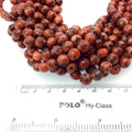 8mm Faceted Dyed Mottled Orange/Black Natural Jade Round/Ball Shaped Beads with 1mm Beading Holes - Sold by 15.25" Strands (~ 47 Beads)