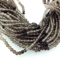 Holiday Special! 2.5mm x 2.5mm Faceted Natural Light Smoky Quartz Round Shaped Beads - 13" Strand (~ 125 Beads)