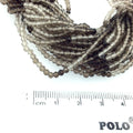 Holiday Special! 2.5mm x 2.5mm Faceted Natural Light Smoky Quartz Round Shaped Beads - 13" Strand (~ 125 Beads)