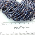Holiday Special! 3.5m-4mm Faceted Mystic Natural Mixed Charcoal/Mauve Moonstone Round Beads - 13" Strand (~ 90 Beads)