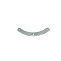 5mm x 40mm Silver Brushed Curved Shaped Connector with 3 Holes Plated Copper Components - Sold in Pre-Counted Bulk Packs of 10 Pieces