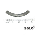 5mm x 40mm Gunmetal Brushed Curved Shaped Connector with 3 Holes Plated Copper Components - Sold in Pre-Counted Bulk Packs of 10 Pieces