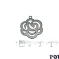 Small Sized Gunmetal Plated Copper Open Fancy Rose Blossom Shaped Components - Measuring 23mm x 23mm - Sold in Packs of 10