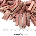 Rhodocrosite Stick/Slab  Beads - 16.5" Strand (Approximately 46 Beads) - Measuring 8-10mm x 15-35mm - Natural Semi-Precious Gemstone