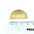Beadlanta Rich Gold Finish - 33mm x 20mm Blank Semi Circle Shaped Plated Copper Jewelry Components (one hole) - Sold in Packs of 2