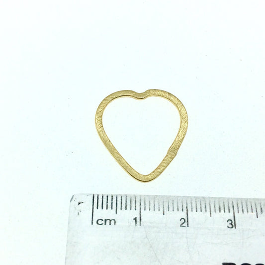 Beadlanta Rich Gold Finish - 20mm x 22mm Open Heart Shaped Plated Copper Components - Sold in Packs of 2