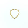 Beadlanta Rich Gold Finish - 20mm x 22mm Open Heart Shaped Plated Copper Components - Sold in Packs of 2