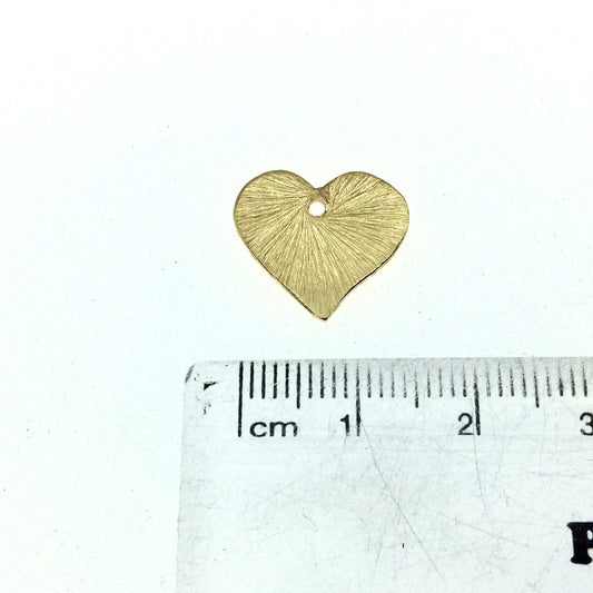 Beadlanta Rich Gold Finish - 15mm x 16mm Curved Blank Heart Pendant/Charm Plated Copper Jewelry Components - Sold in Packs of 2