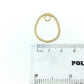 Beadlanta Rich Gold Finish - 22mm x 27mm Teardrop w/ Inner Ring Shaped Plated Copper Jewelry Components - Sold in Packs of 2