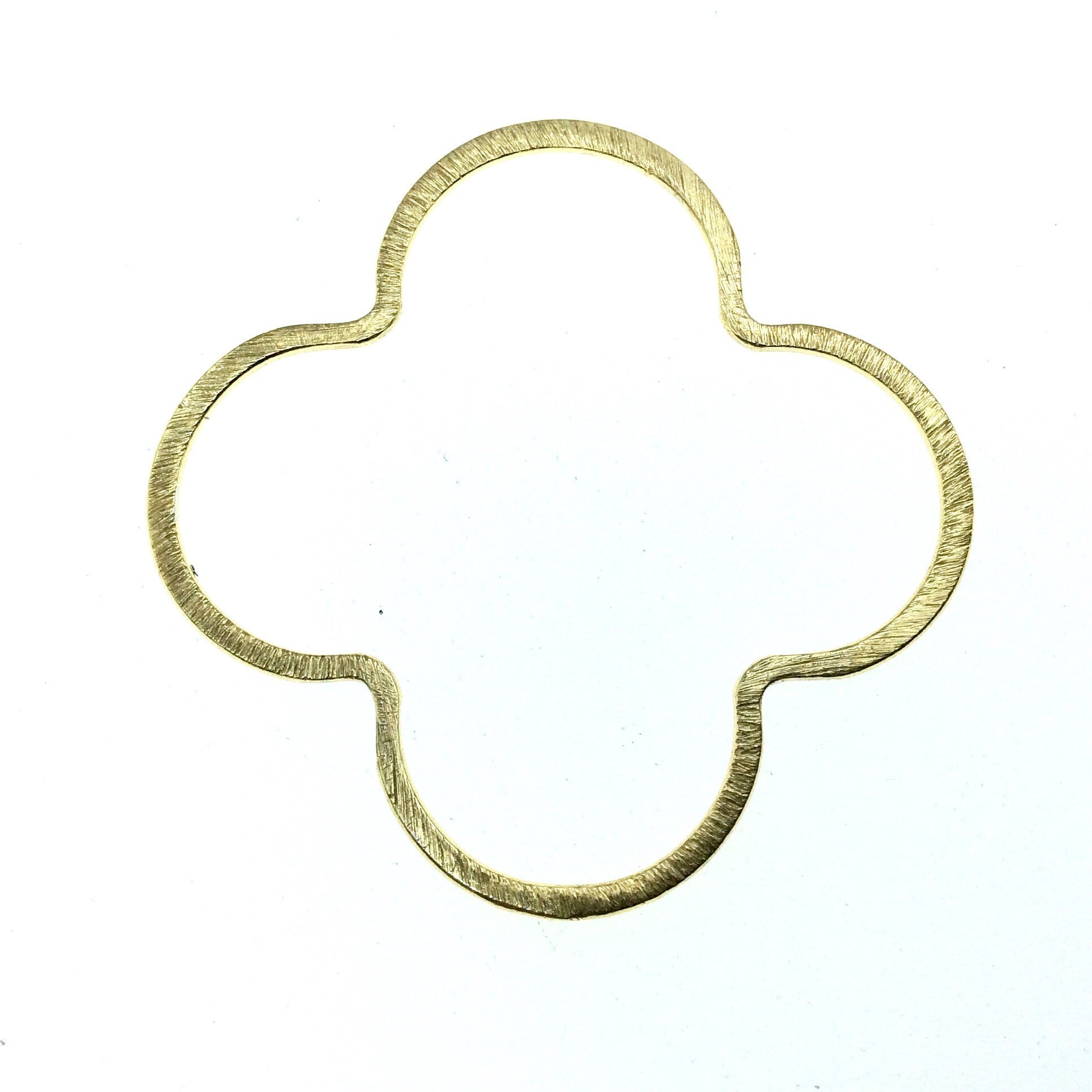 Beadlanta Rich Gold Finish - 50mm Open Quatrefoil/Clover Shaped Plated Copper Jewelry Components - Sold in Packs of 2