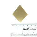 Beadlanta Rich Gold Finish - 46mm x 64mm Large Blank Diamond/Kite Shaped Plated Copper Jewelry Components - Sold in Packs of Two