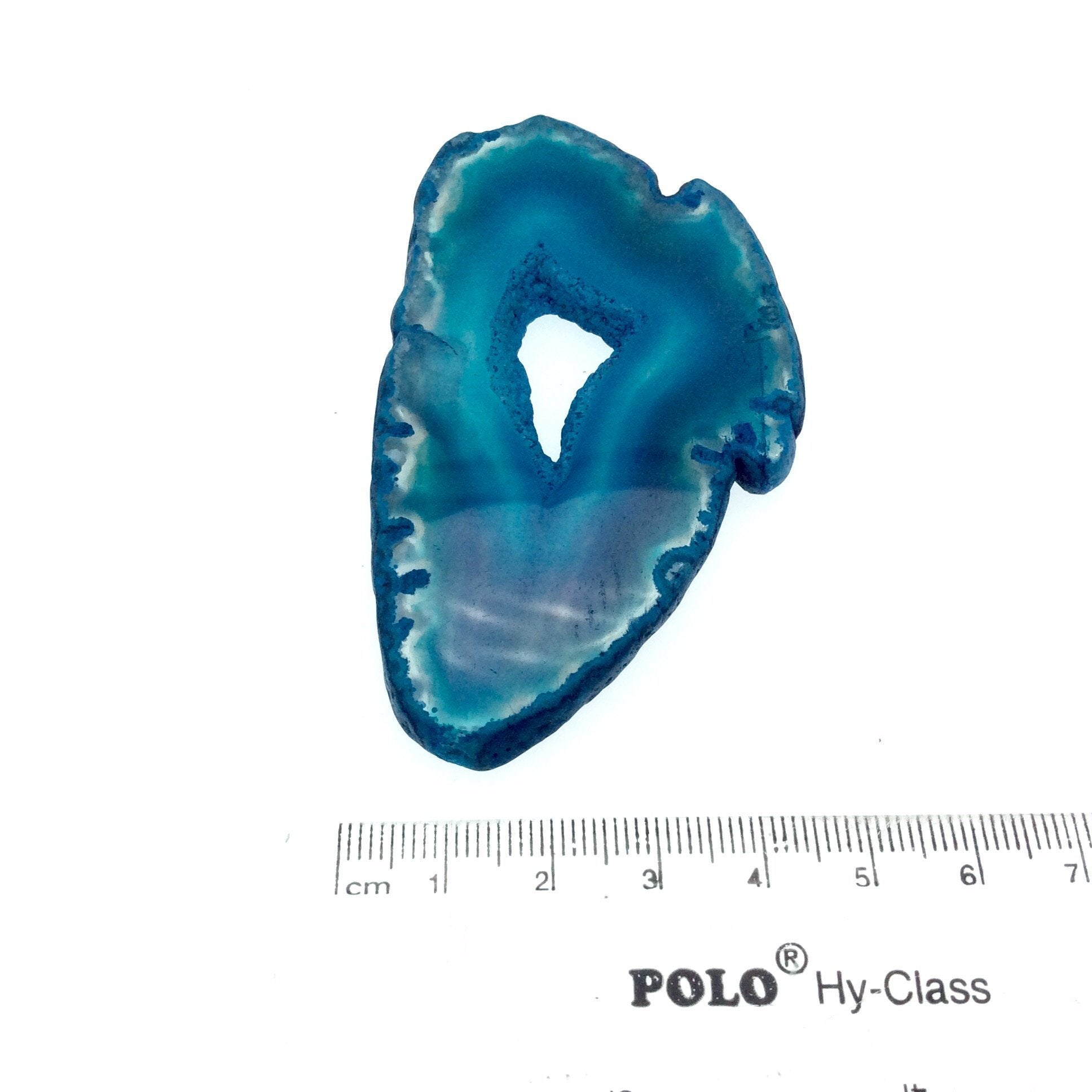 OOAK Large Freeform Shaped UNDRILLED Open Aqua Blue/Green Agate Druzy "CHTA14" Slice Focal Pendant - 45mm x 80mm, Sold As Shown