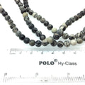 6mm Smooth Natural Gray Zebra Jasper Round/Ball Shaped Beads with 1mm Holes - Sold by 15.25" Strands (~ 62 Beads) - Quality Gemstone