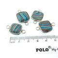 Jeweler's Lot OOAK Silver Plated Faux Fordite Faceted Assorted Copper Bezel Pendants/Connectors 12mm - 14mm, Approx.  "27" - Sold as Shown!